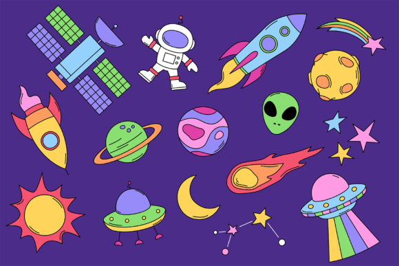 Cosmic Creativity: Unleashing Space, Planets, Rockets Illustrations