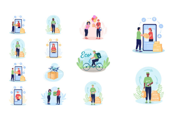 Elevate Your Brand with Delivery Vector Isolated Illustrations