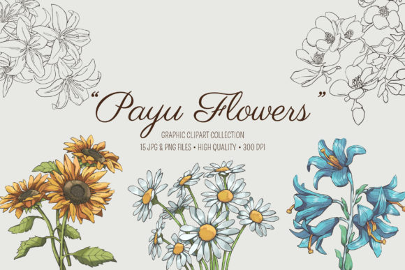 Flowers Clipart and Illustrations Bundle: Fresh Design Assets