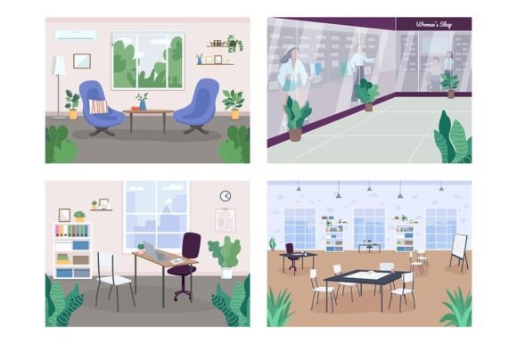 Interior Decoration Vector Illustrations for Modern Design