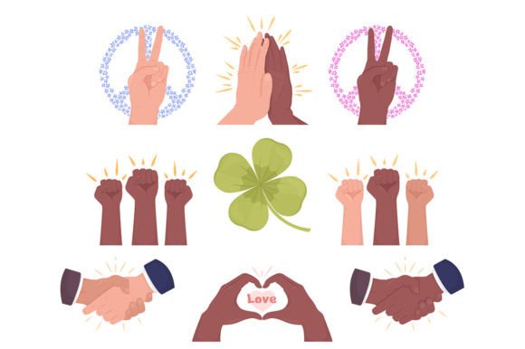 Powerful Messaging: Hand Gestures SVG Vector Illustrations