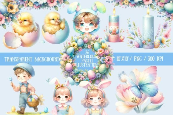 Springtime Serenity: Elevating Designs with Watercolor Pastel Illustrations