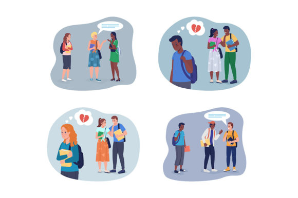 Teenagers Vector Isolated Illustrations for Modern Design