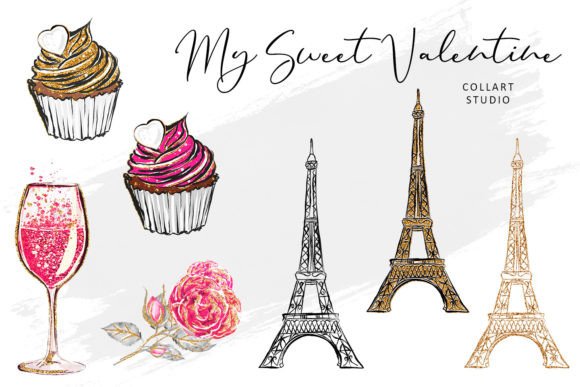 Valentine's Day Illustrations, Love: Hand-Drawn Charm for Your Projects